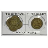 Toonerville Trolley Chebanse IL Token Pair