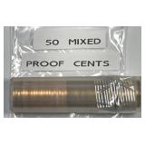 Fifty Mixed Proof Lincoln Cents