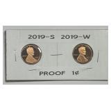 2019-S & 2019-W Proof Lincoln Cent Pair