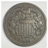 1864 Two Cent Piece Fine F