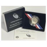 2014 Baseball HOF Clad Proof Half w/Box & COA
