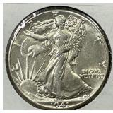 1941 Walking Liberty Silver Half AU
