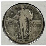1927-S Standing Liberty Silver Quarter Key Date VG