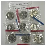 Three Sets 1981 P-D-S Susan B Anthony $1 BU