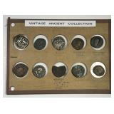 ANCIENT:  Coin Board With 10 Ancients