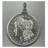 1881-O Morgan Silver $1 Sterling Bezel Pendant