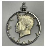 1964 Silver Kennedy Half Cut-Out Pendant