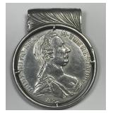 1780 Maria Theresa Silver Thaler Money Clip
