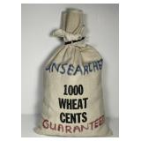 Canvas Bag of 1000 Lincoln Wheat Cents Unsearched