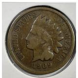 1909-S Indian Head Cent Key Date Very Good VG