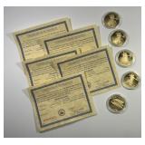 Five 1933 $20 Gold Double Eagle Replicas