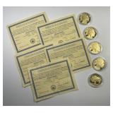Five 2011 $50 Gold American Buffalo Replicas