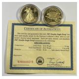 Two 1907 $20 Double Eagle Replicas