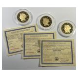 Three 1877 $50 Half Union Replicas