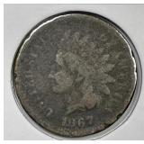 1867 Indian Head Cent About Good AG