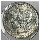 1903 Morgan Silver $1 About Uncirculated CH AU
