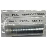 1943 Lincoln Steel Cent REPROCESSED Roll