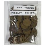 Bag of 100 Different Wheat Cents