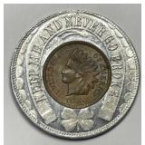 Coney Island Encased Coin with 1906 Indian Cent BU