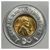 Encased Penny with 1937 Lincoln Cent BU