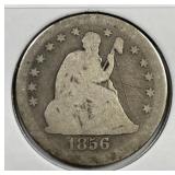 1856-O Seated Liberty Silver Quarter Good G detail