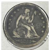 1855 Seated Liberty Silver Quarter w/Arrows Fine F