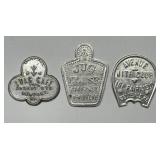 Three Different Kentucky Nite Club Aluminum Tokens