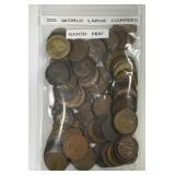 WORLD: Bag of 100 Large Copper Foreign Coins