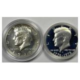 1970-S & 1976-S Kennedy Silver Proof Half Pair