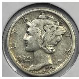 1925-D Mercury Silver Dime Very Fine VF