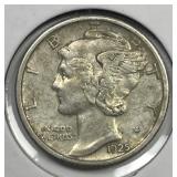 1925 Mercury Silver Dime About Uncirculated AU