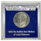 1976 Eisenhower $1 in Louis Rukeyser Holder