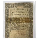 1775 Connecticut Six Shillings 6s Note
