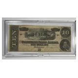 1864 Confederate $10 Currency Note
