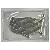 USA Map Outline 5 oz .999 Silver Art Bar