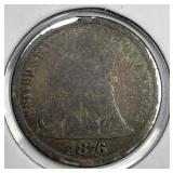 1876-CC Seated Liberty Silver Dime Carson City AG