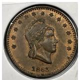 1863 Civil War Token John Irwin Ohio UNC