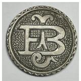 Love Token Initials on French Silver Coin