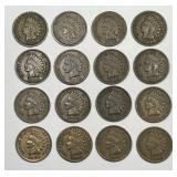 Lot Of 16 Indian Head Cents From The 1900's