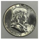 1957 Franklin Silver Half Uncirculated BU
