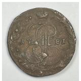 RUSSIA: 1781-EM Copper 5  Kopeks