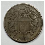 1865 Two Cent Piece Fine F