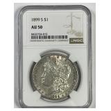 1899-S Morgan Silver $1 NGC AU50