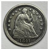 1841-O Seated Liberty Silver Half Dime H10c Fine F