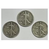 Trio of 'S' Minted Waling Liberty Halves