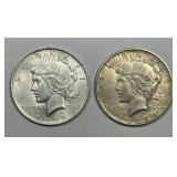 1922 P & D Peace Silver $1 Nice AU Pair