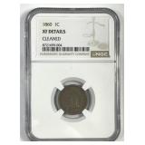 1860 Indian Head Cent NGC XF details