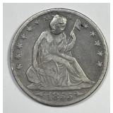 1855 Seated Liberty Silver Half VF details