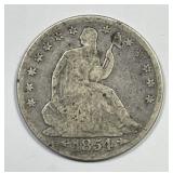 1854 Seated Liberty Silver Half Good G details