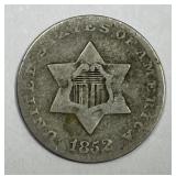1852 Three Cent Silver Good G